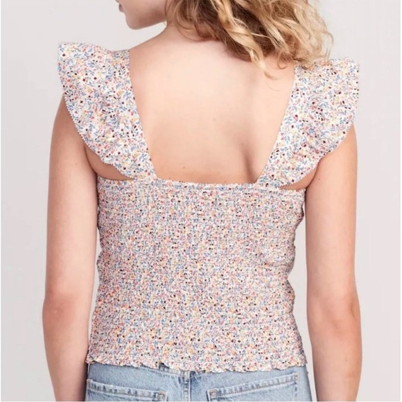 Old navy Colorful Floral Smocked Tank Top - Picture 4 of 4